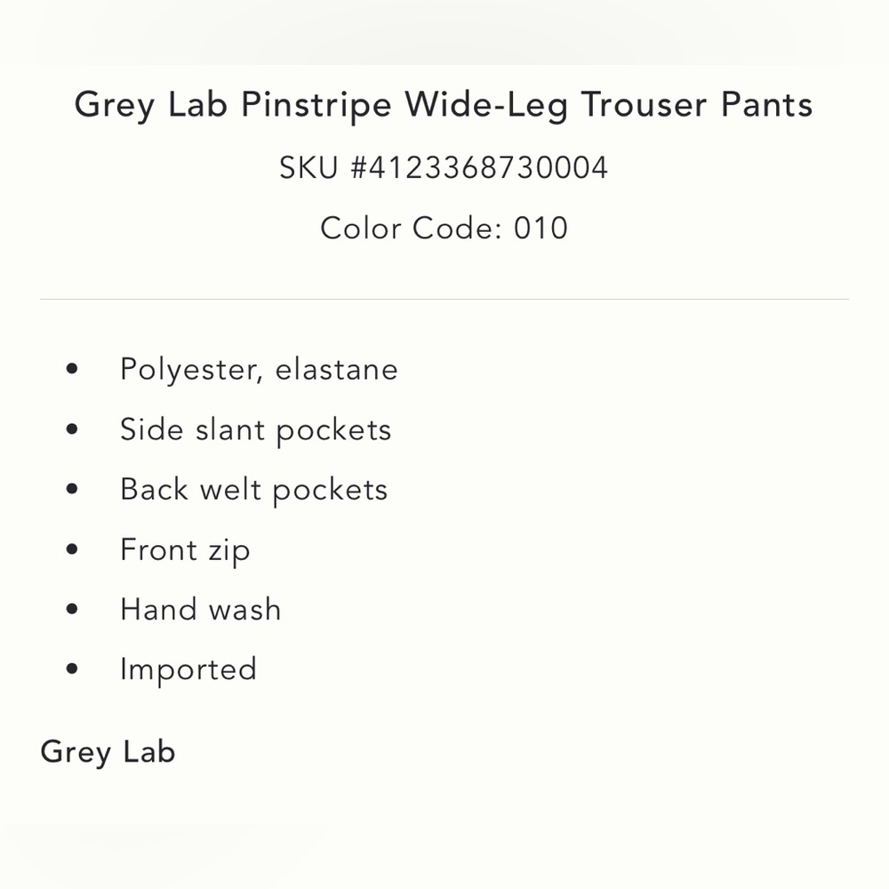 ✨NWT Anthropologie Gray Lab Pinstripe Wide Leg Trouser Pants Small✨ - Picture 5 of 8